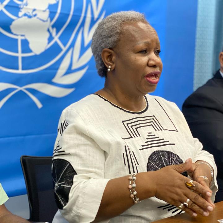 La cheffe de la Monusco Bintou Keita au cours d'un point de presse ( photo d'illustration)