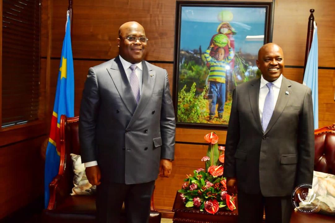 Le Président de la RDC, Félix Tshisekedi et son homologue du Botswana, M. Masisi à Gaborone
