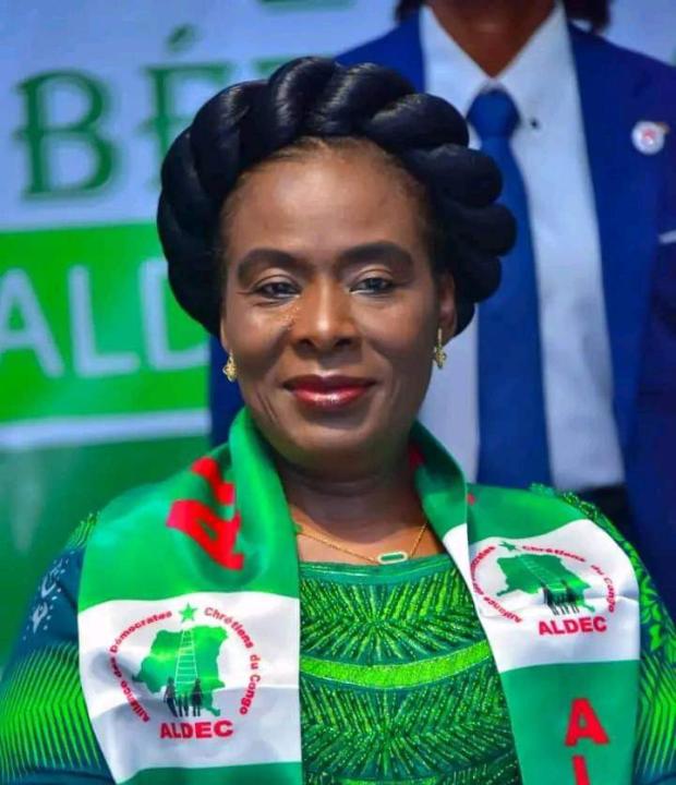 L'Autorité morale de ALDEC, Adèle Kayinda Mahina, ministre d'État chargée du portefeuille.