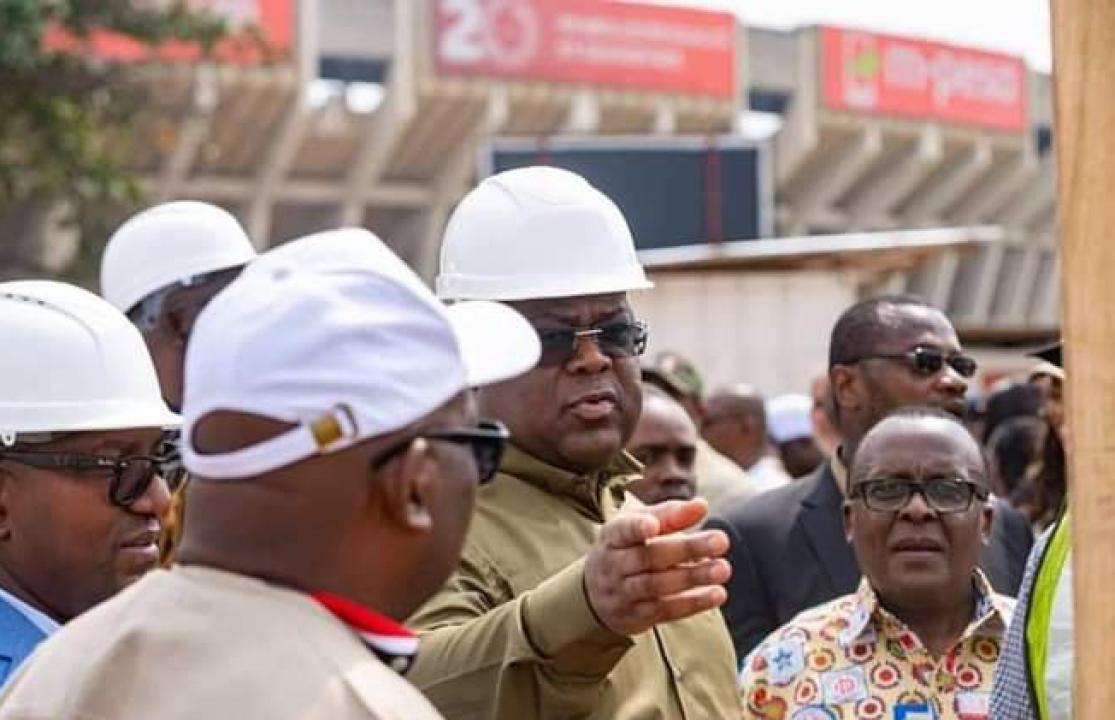 Félix Tshisekedi lors de sa descente au stade des martyrs de Kinshasa