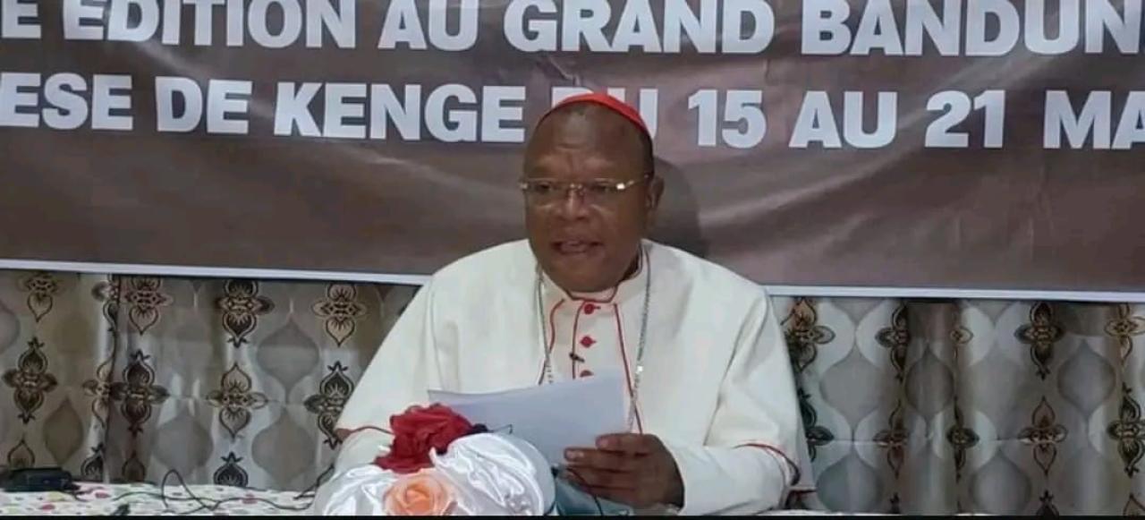 Le cardinal Fridolin Ambongo au cours de la troisième édition de l'assemblée épiscopale des évêques à Kenge