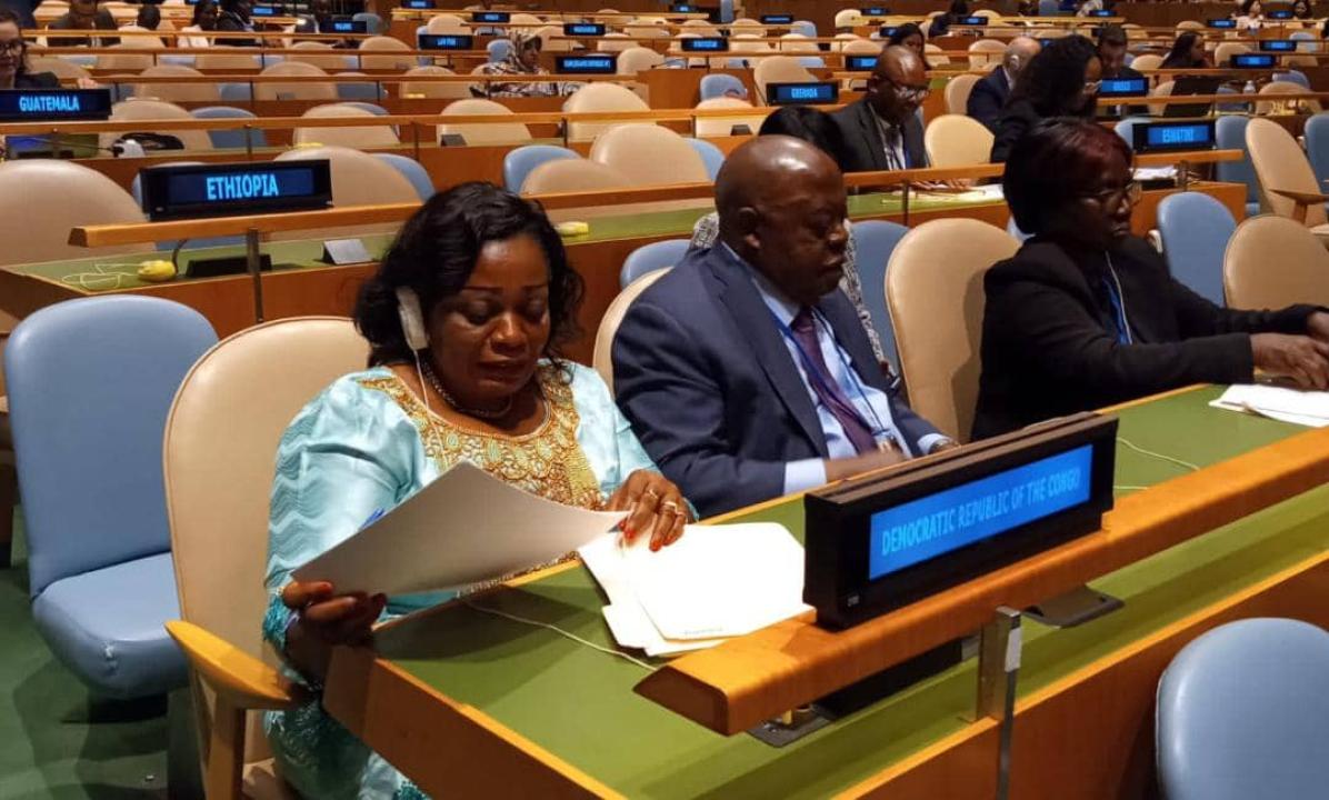 La ministre Irène Esambo à New-York pour la COSP16)