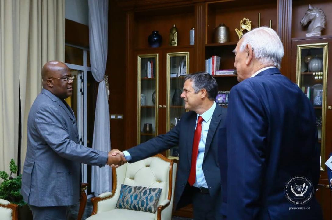 Le Chef de l'État, Félix Tshisekedi lors d'une audience avec les administrateurs des parcs des Virunga et de la Garamba à la Cité de l'UA.
