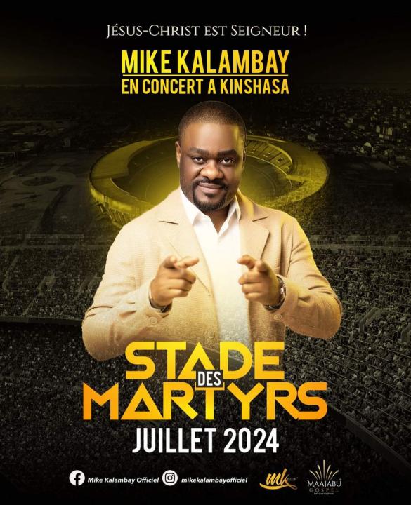 L'affiche du Concert de Mike Kalambay, prévu au mois de juillet 2024.