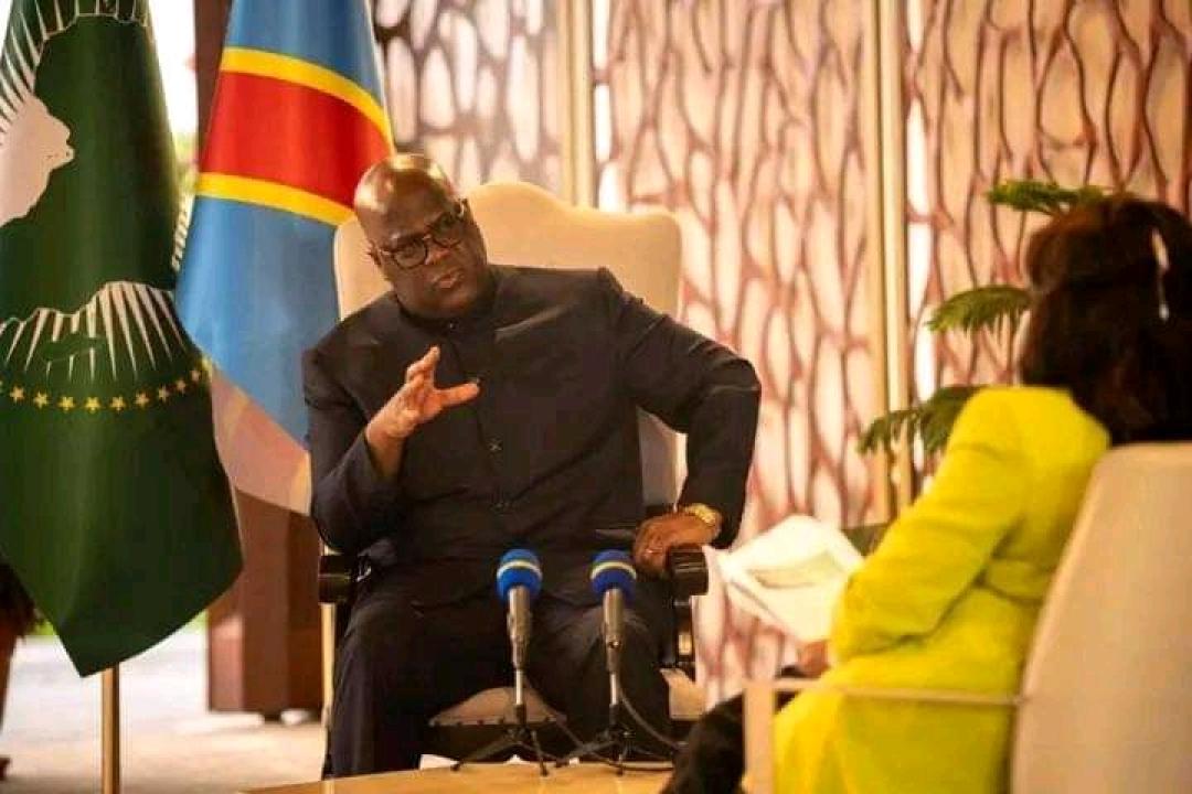 Le chef de l'État, Félix Tshisekedi lors d'une interview avec sa porte-parole