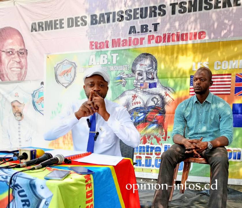 Fils Mukoko, lors de sa conférence de presse du 4 juillet 2023.