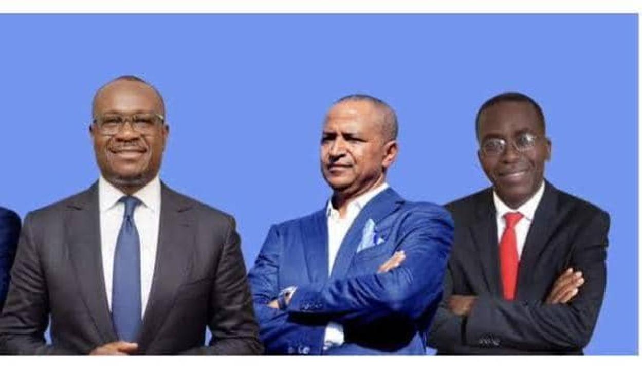 De gauche à droite, Delly Sessanga, Moïse Katumbi et Matata Ponyo.