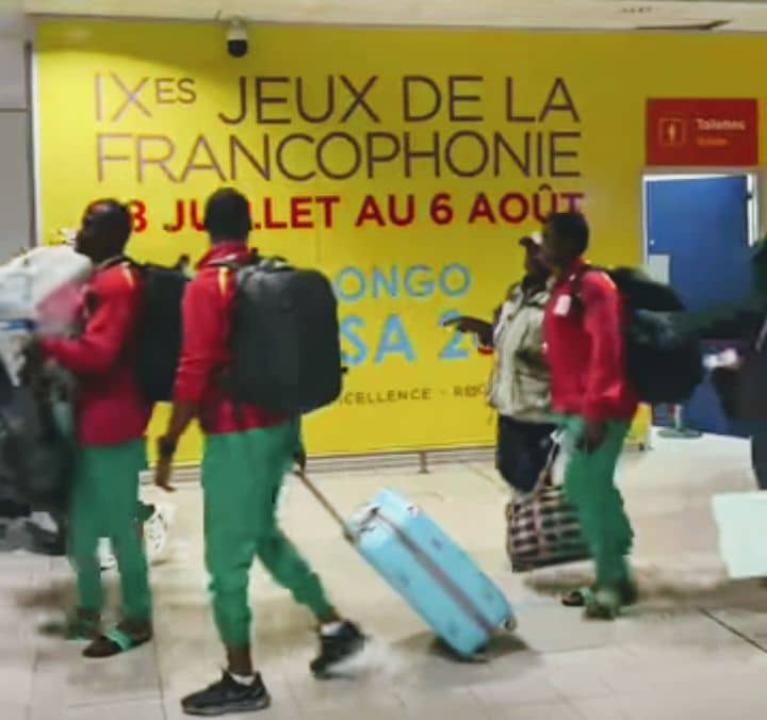 La délégation du Burkina Faso à l'aéroport international de N'djili.