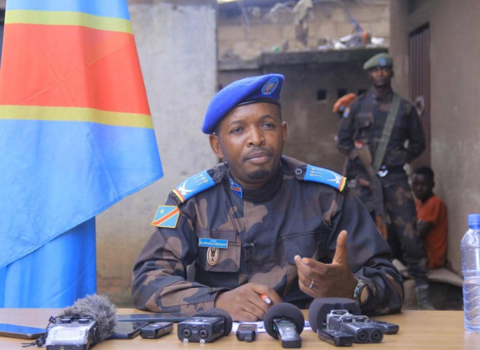 Capitaine Antony Mwalushay porte-parole des opérations Sokola 1 Gran-Nord.
