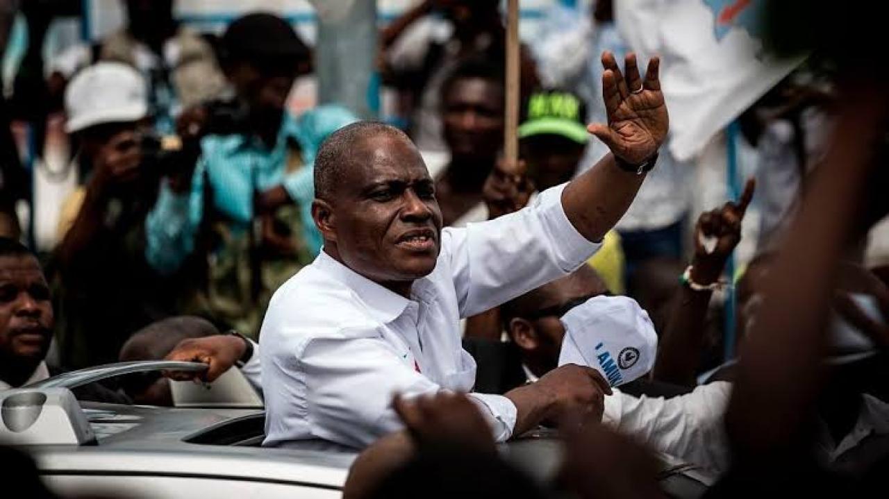 Martin Fayulu lors d'une manifestation organisée par Lamuka.