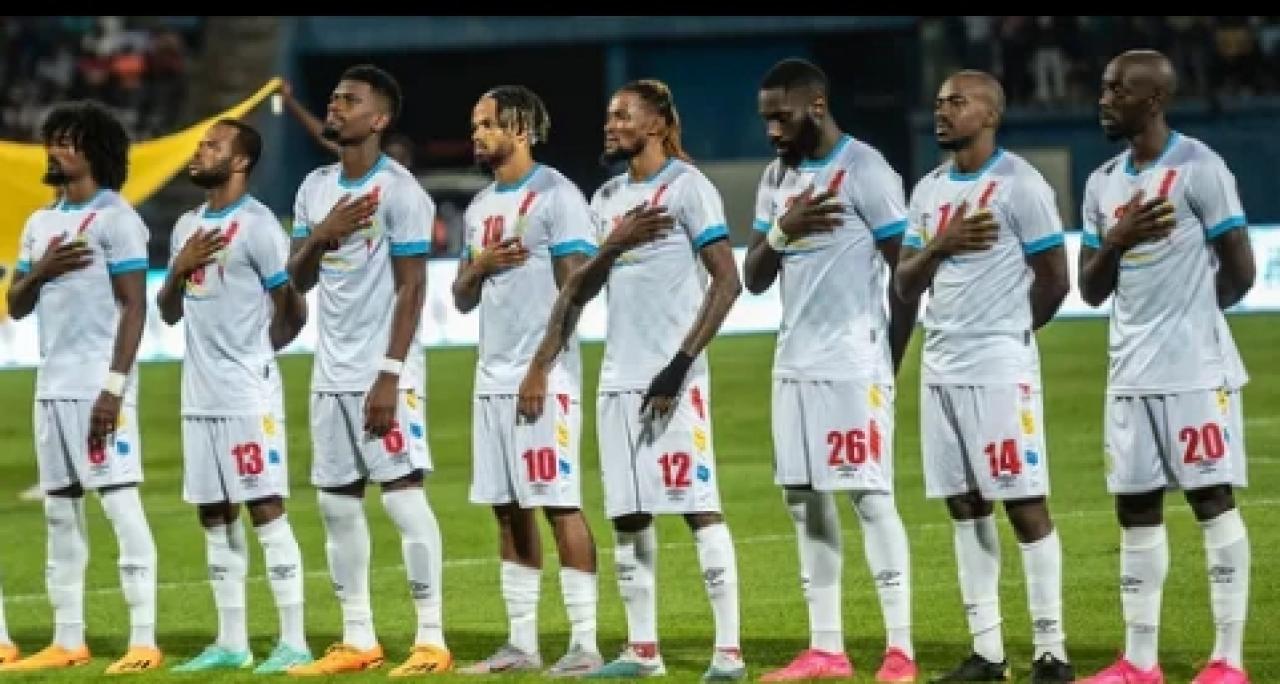 Les Léopards de la RDC lors de la rencontre face au Gabon à Franceville.