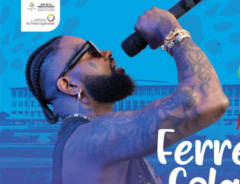 L'affiche du concert de Ferré Gola à l'esplanade du palais du peuple.