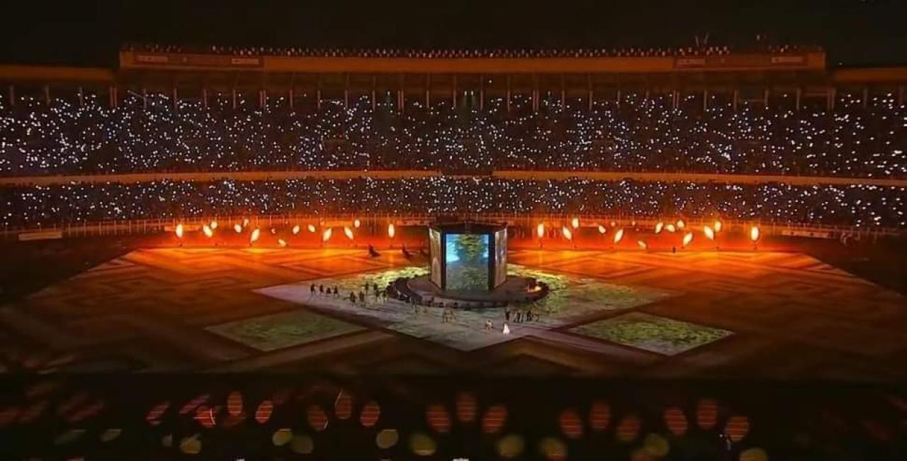 Vue du stade des martyrs lors de l'ouverture des IXès Jeux de la Francophonie.
