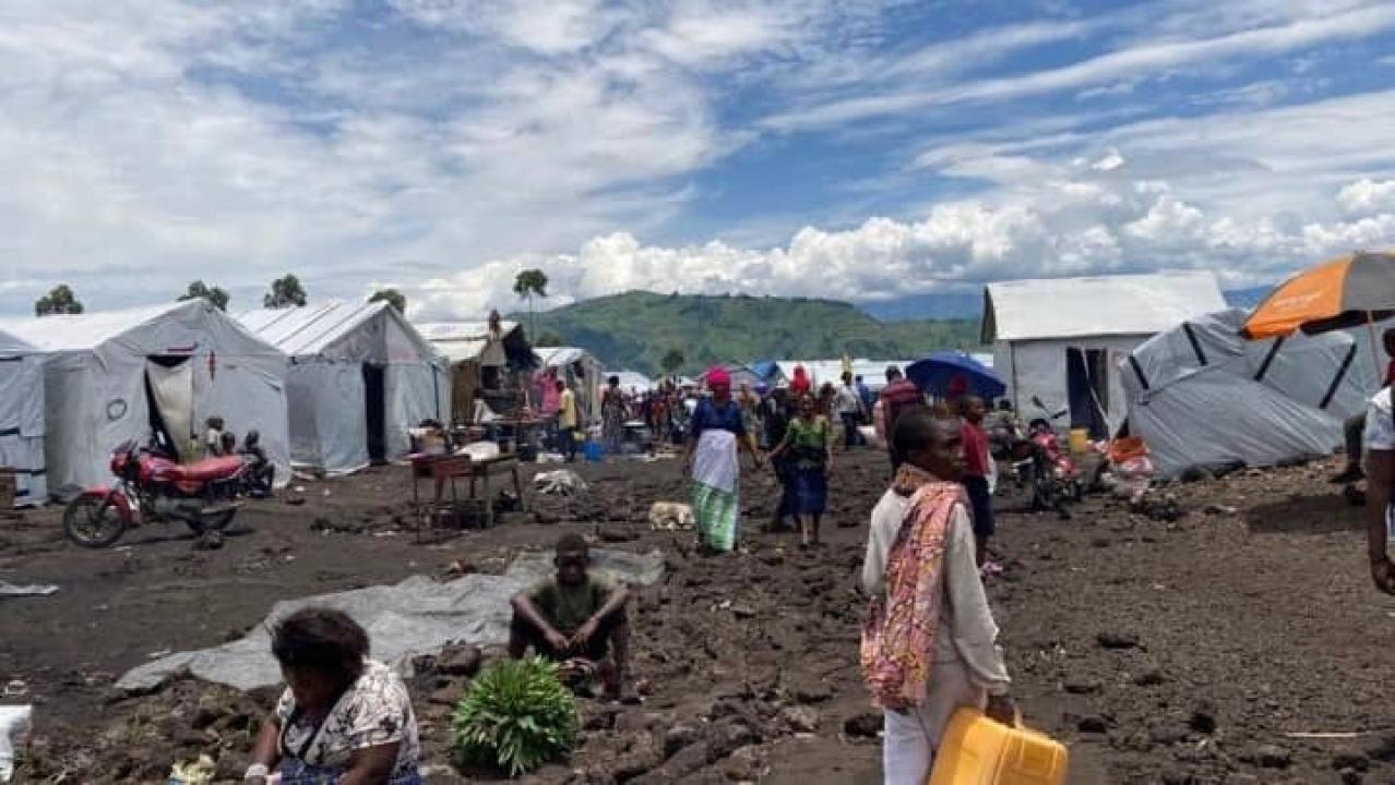 Le camp de Bulengo près de Goma au Nord-Kivu abritant plus de 100 000 personnes.