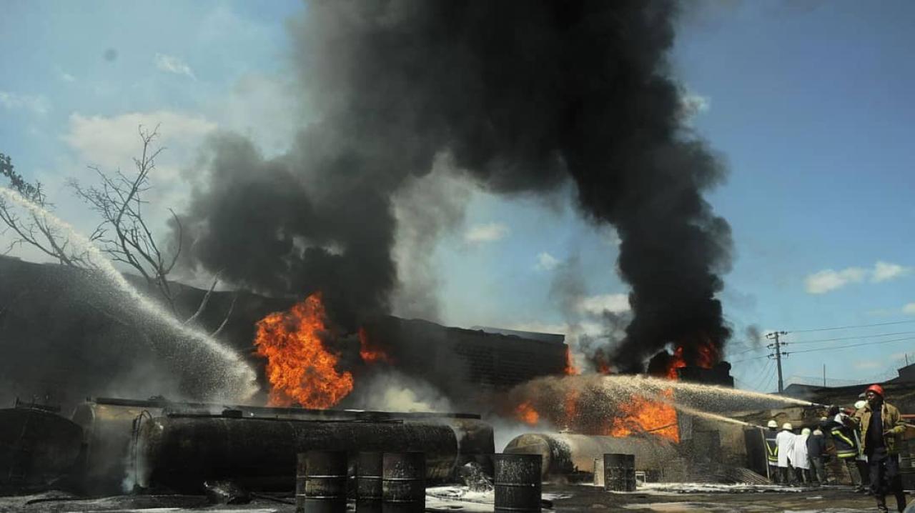 L'incendie d'un dépôt de carburant à Kinshasa