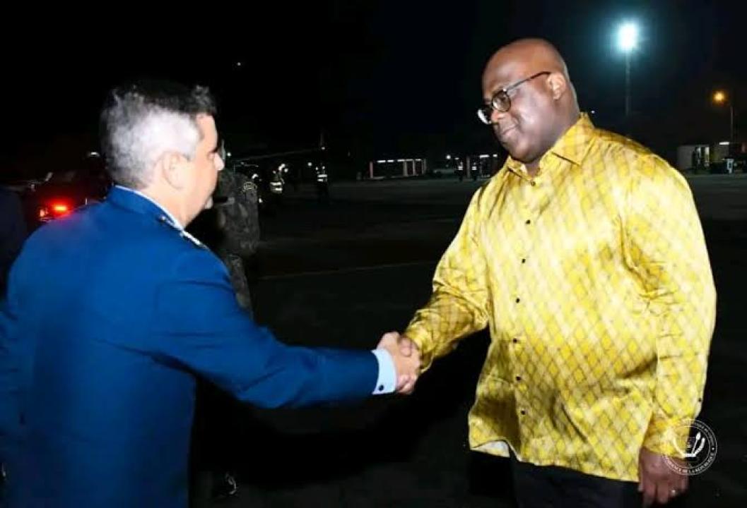 Le Chef de l'État, Félix Tshisekedi accueilli au pied de l'avion au Brésil.
