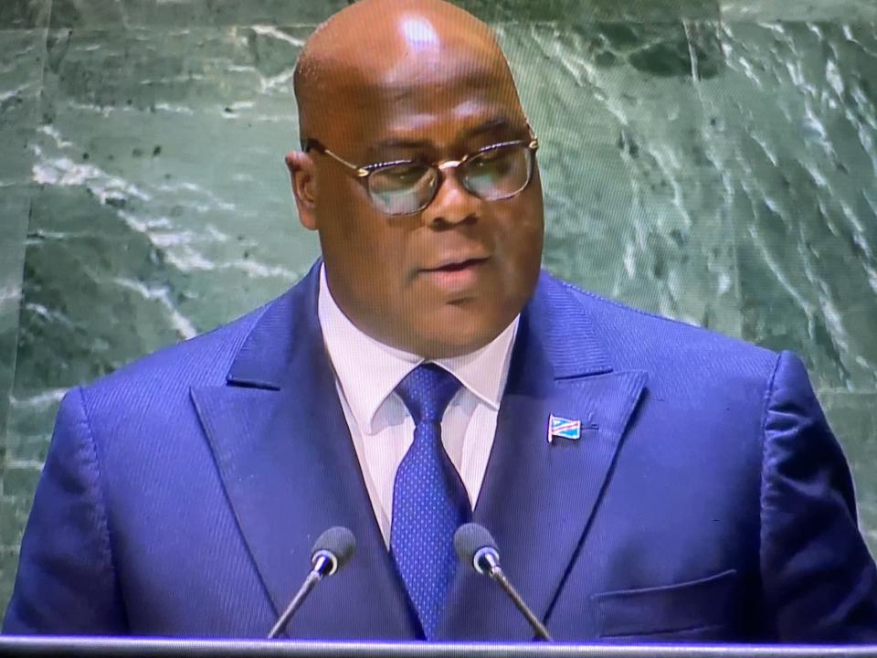 Le Président Félix Tshisekedi à la tribune de l'ONU