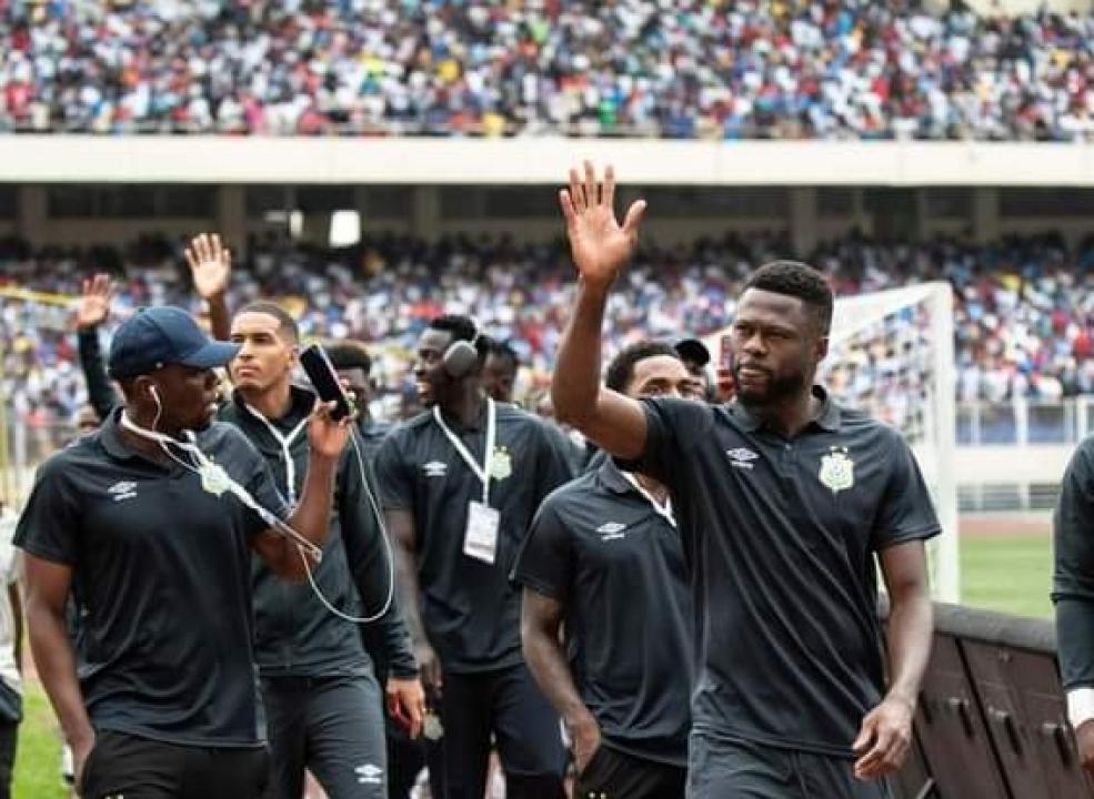 Les Léopards de la RDC avant le match RDC-Soudan au stade des martyrs.