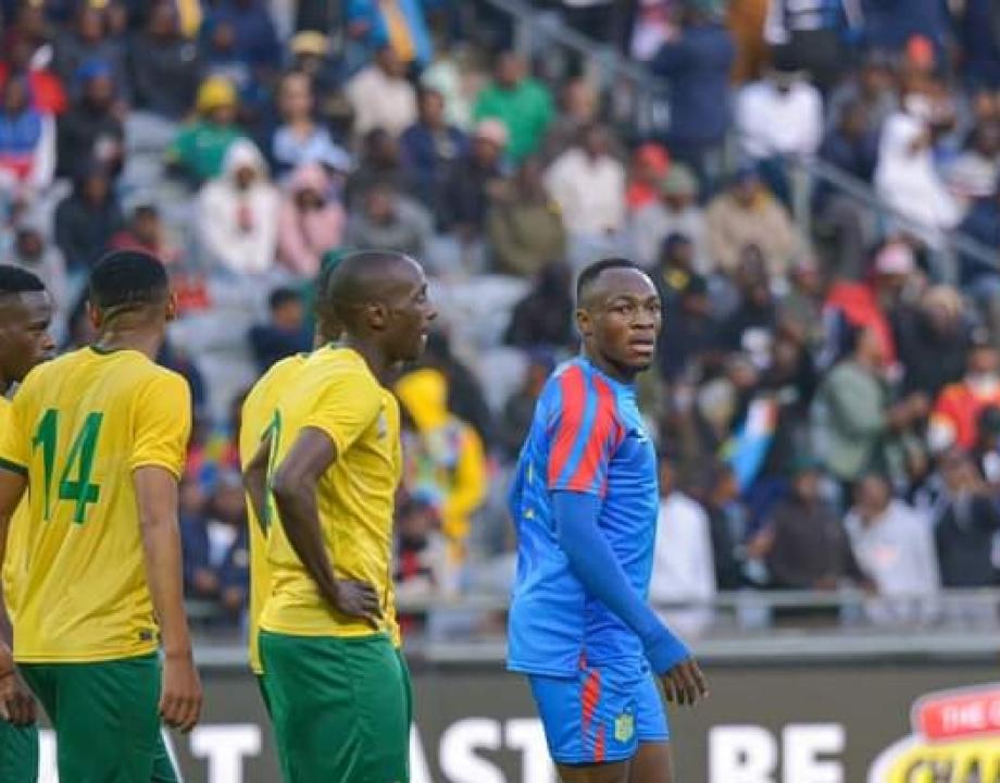 L'attaquant congolais, Jackson Muleka et les Bafana Bafana à Orlando Stadium.
