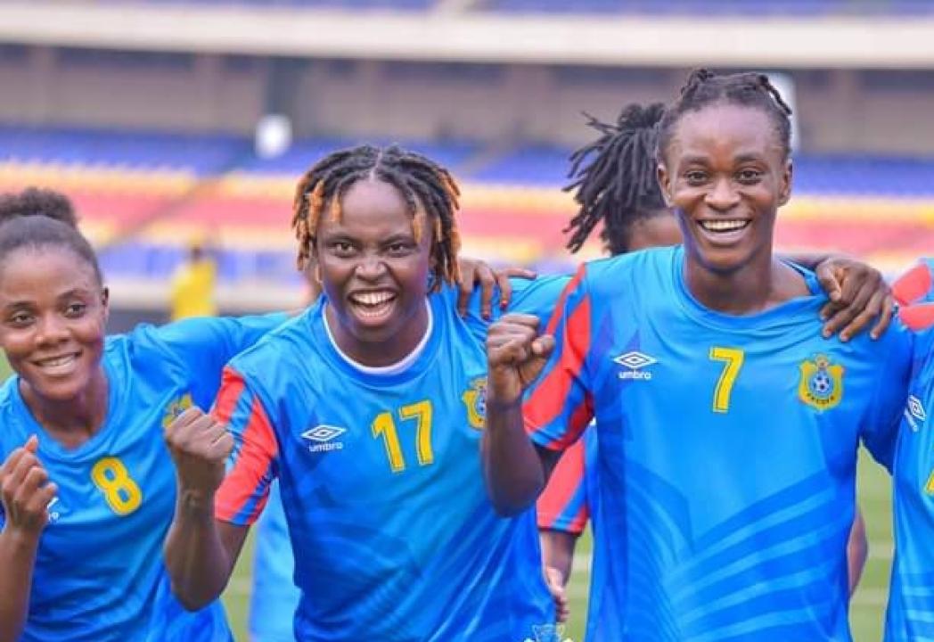 Les Léopards dames en pleine célébration d'un but au stade des martyrs. Photo d'illustration