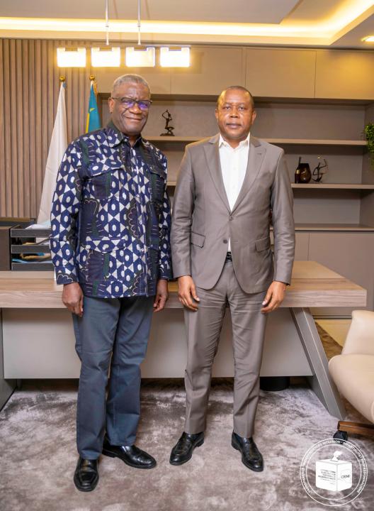 Le Président de la CENI, Denis Kadima et le prix Nobel de la Paix, Denis Mukwege, mardi 03 octobre 2023