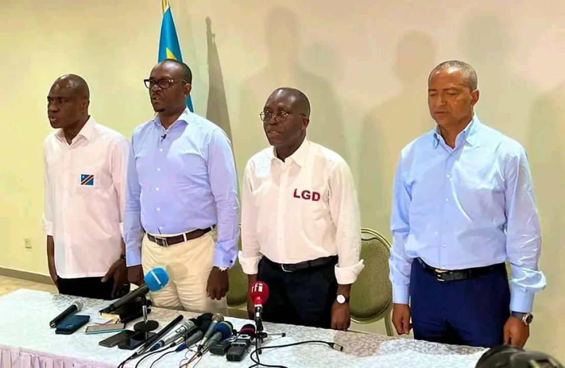 De gauche à droite :  Katumbi, Matata, Sessanga et Fayulu