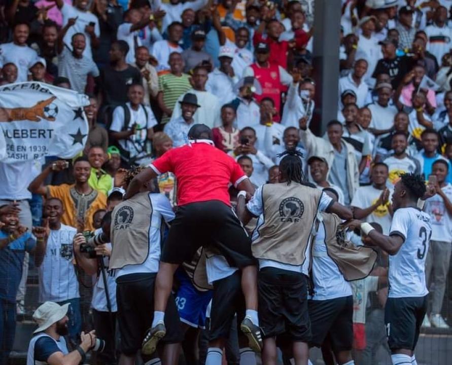 Les joueurs du TP Mazembe en pleine célébration d'un but à Kamalondo. [Photo d'illustration]