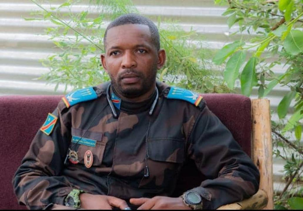 Capitaine Antony Mwalushay porte-parole des opérations sokola 1 grand-nord au Nord-Kivu