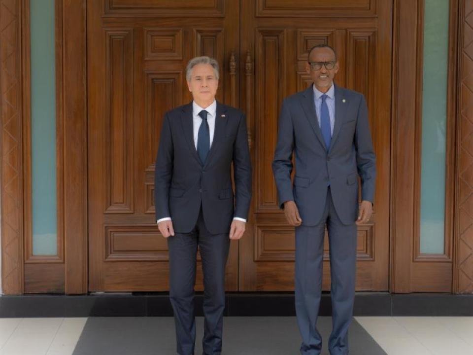 Le secrétaire d'État américain Antony Blinken et Paul Kagame, président du Rwanda