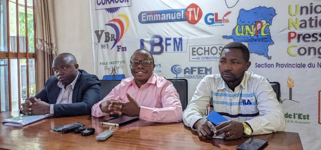 Quelques défenseurs des droits humains au cours d'un point de presse à Goma [photo d'illustration]