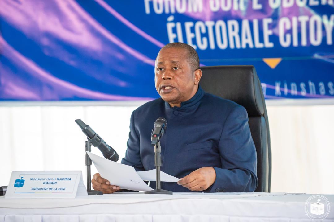Le Président de la CENI, Denis Kadima au cours du forum sur l'observation électorale, jeudi 02 novembre 2023