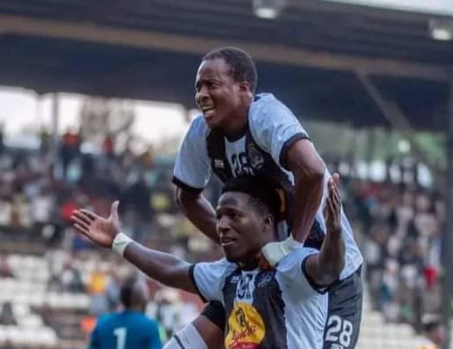 Deux joueurs du TP Mazembe en pleine célébration d'un but à Kamalondo. [Photo d'illustration]