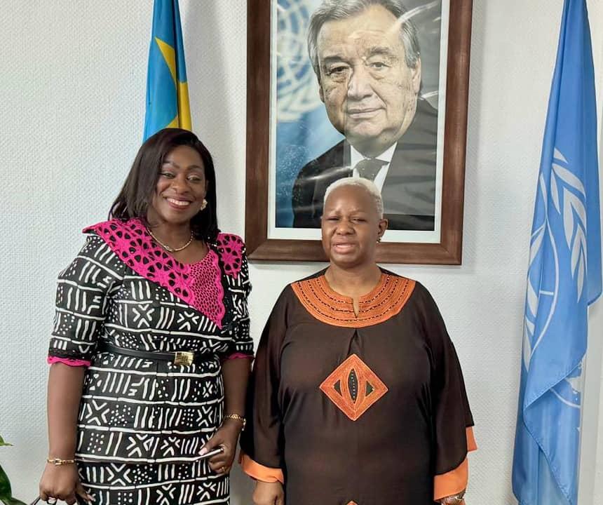 De gauche à Droite : la candidate président de la République Joëlle Bile et Bintou Keita, Représente spéciale du secrétaire général des Nations-Unies en RDC.