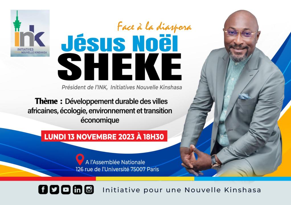 Annonce de la participation de Jésus-Noël Sheke à la conférence internationale sur le développement durable des villes africaines, écologie, environnement et transition économique.