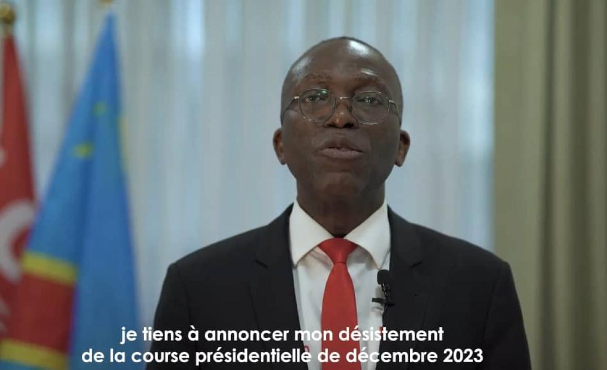 Le candidat président Matata Ponyo à l'annonce de son désistement en faveur de Moïse Katumbi