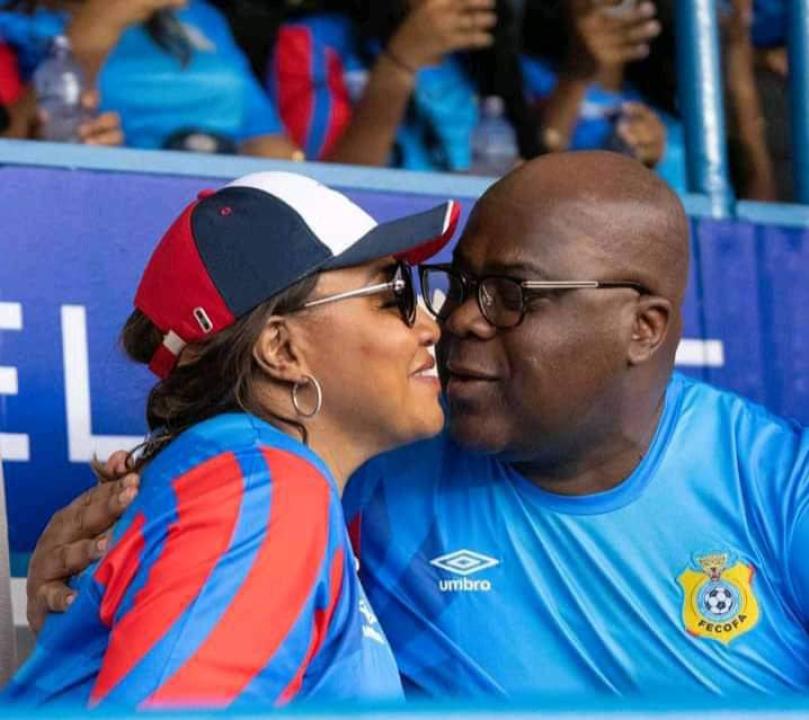 Le couple présidentiel lors l'affiche RDC-Soudan au Stade des Martyrs. [Photo d'illustration]