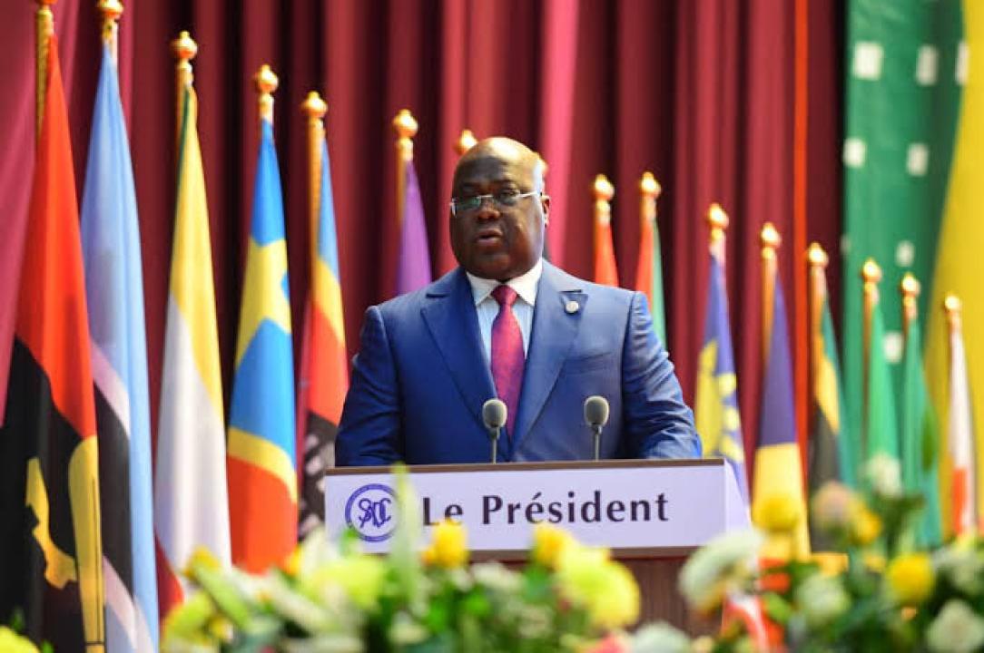 Félix Tshisekedi lors d'un sommet de la SADC qu'il présidait