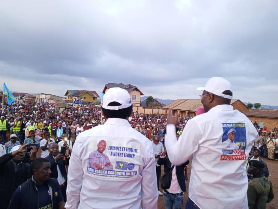 Julien Paluku lors d'un meeting populaire au Nord-Kivu en faveur du candidat N°20