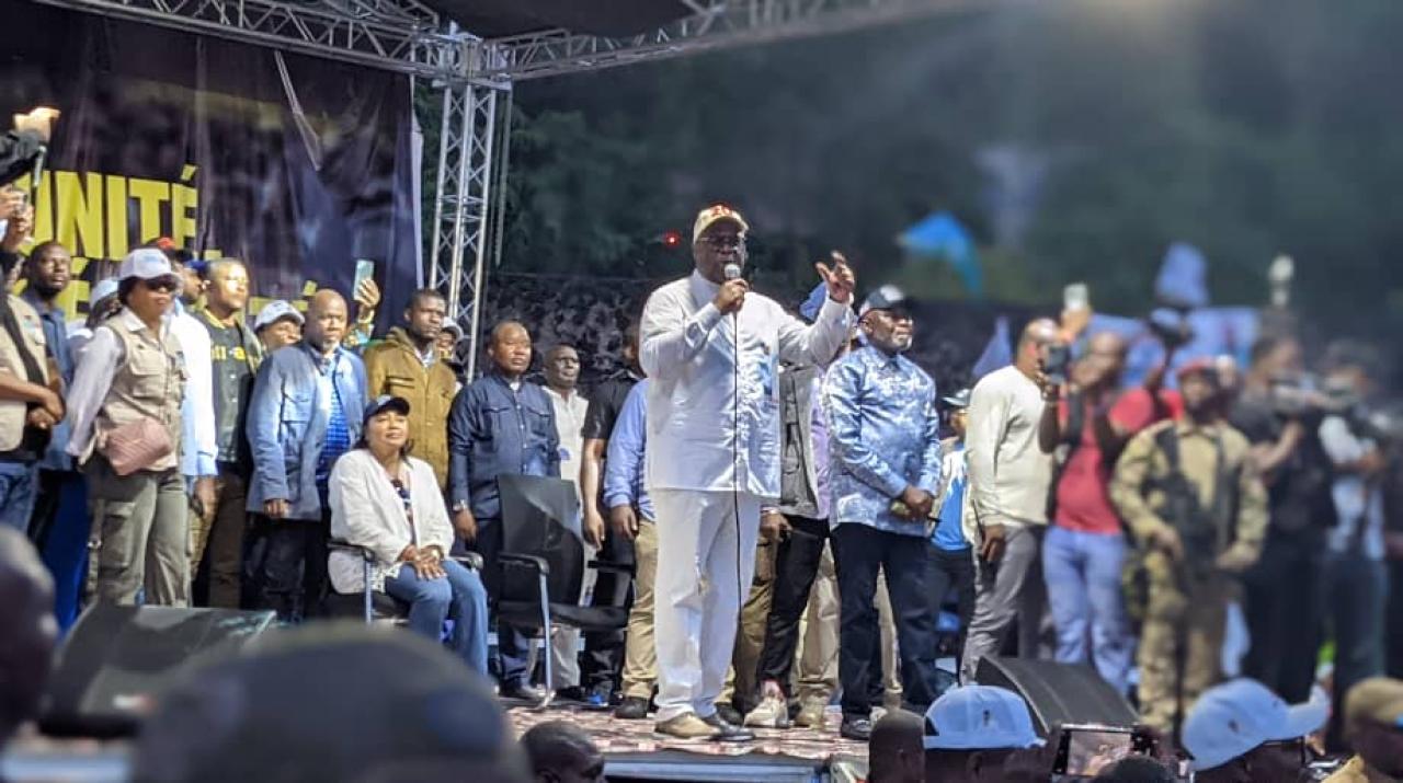 Le président sortant  Félix Tshisekedi à Goma