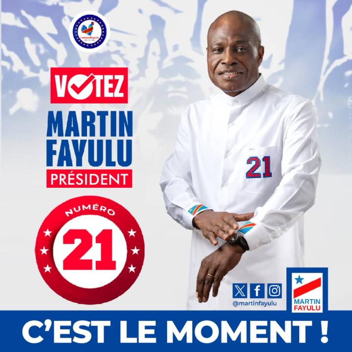 Le candidat à l'élection présidentielle du 20 décembre Martin Fayulu