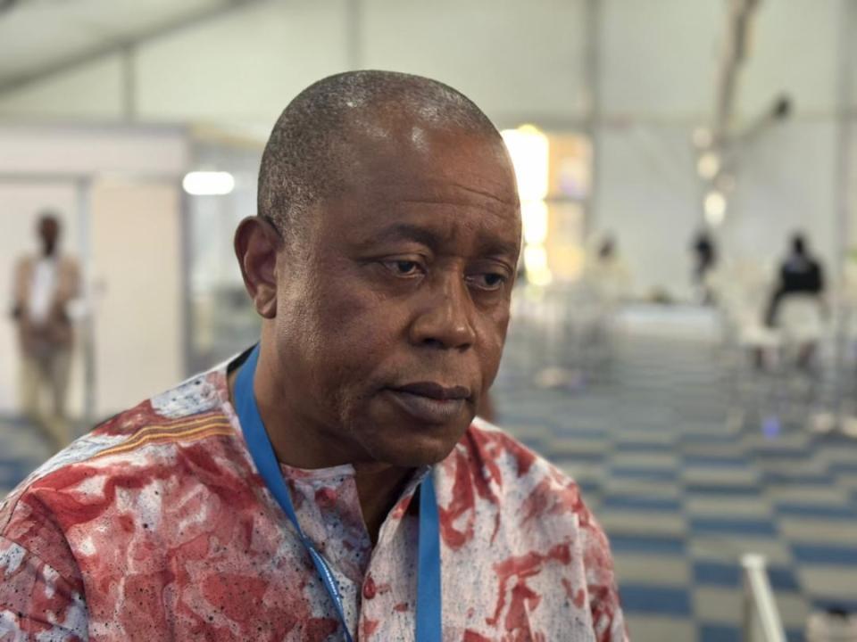 Le président de la CENI Denis Kadima au cours d'une interview au centre Bosolo