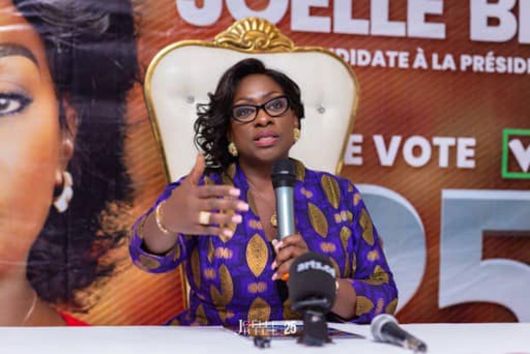 Joëlle Bile lors de son point de presse