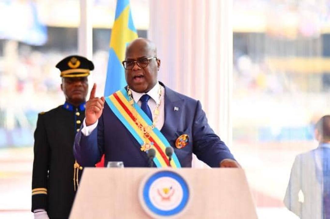 Le chef de l'État Félix Tshisekedi lors de sa prestation de serment.