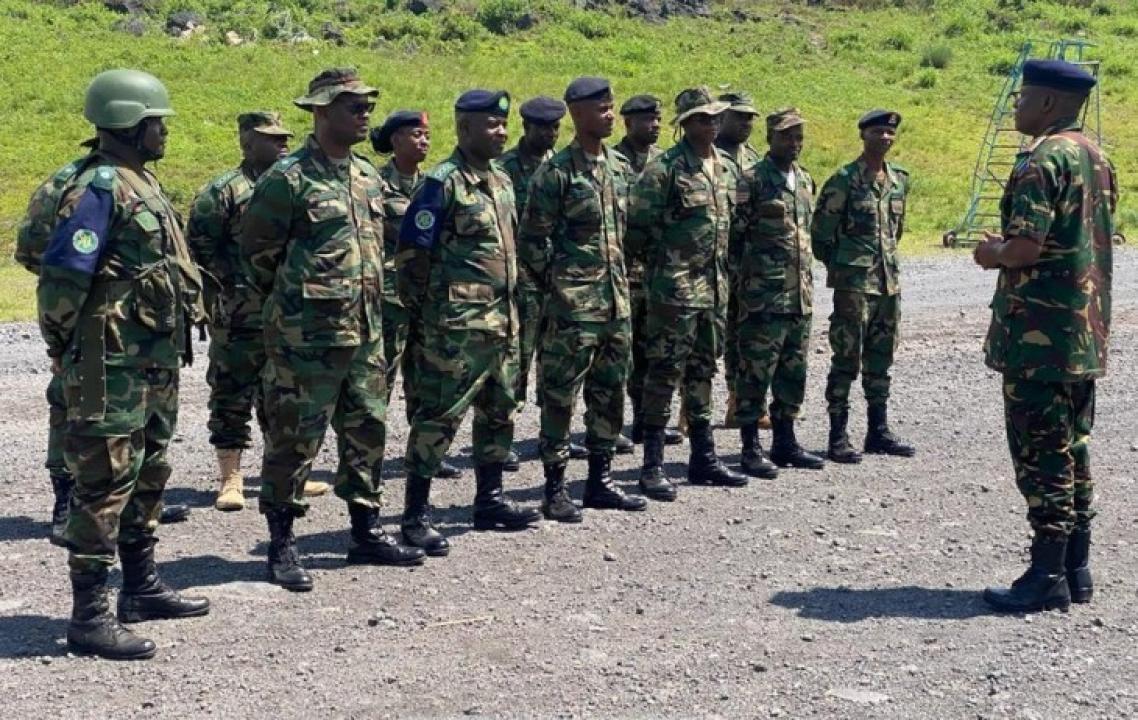 Les soldats de la SADC en parade à Goma