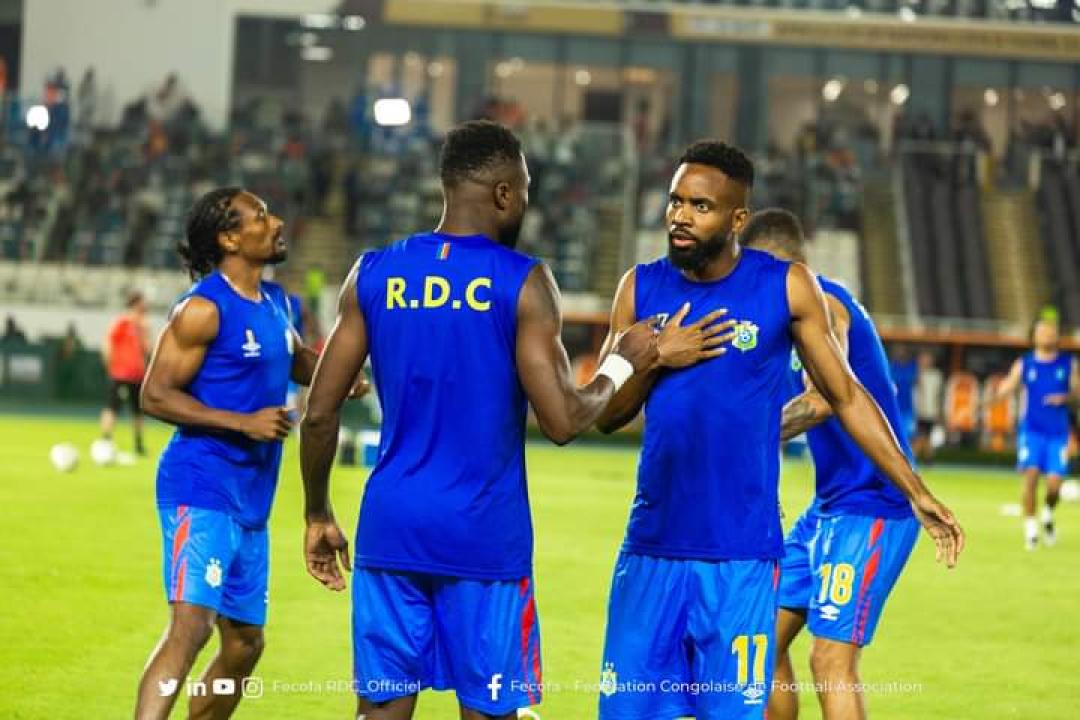 Les Léopards de la RDC à l'échauffement d'avant-match. [Photo d'illustration]