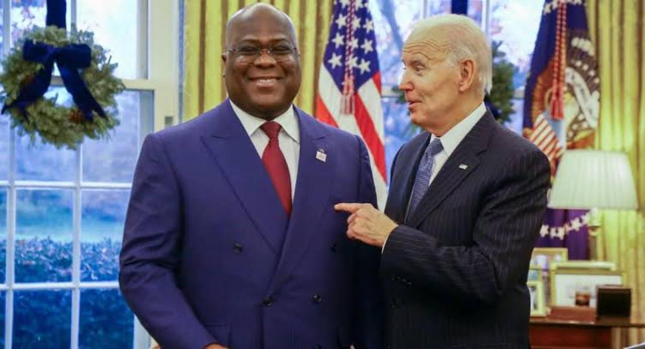 Le Président Félix Tshisekedi et Joe Biden, son homologue américain