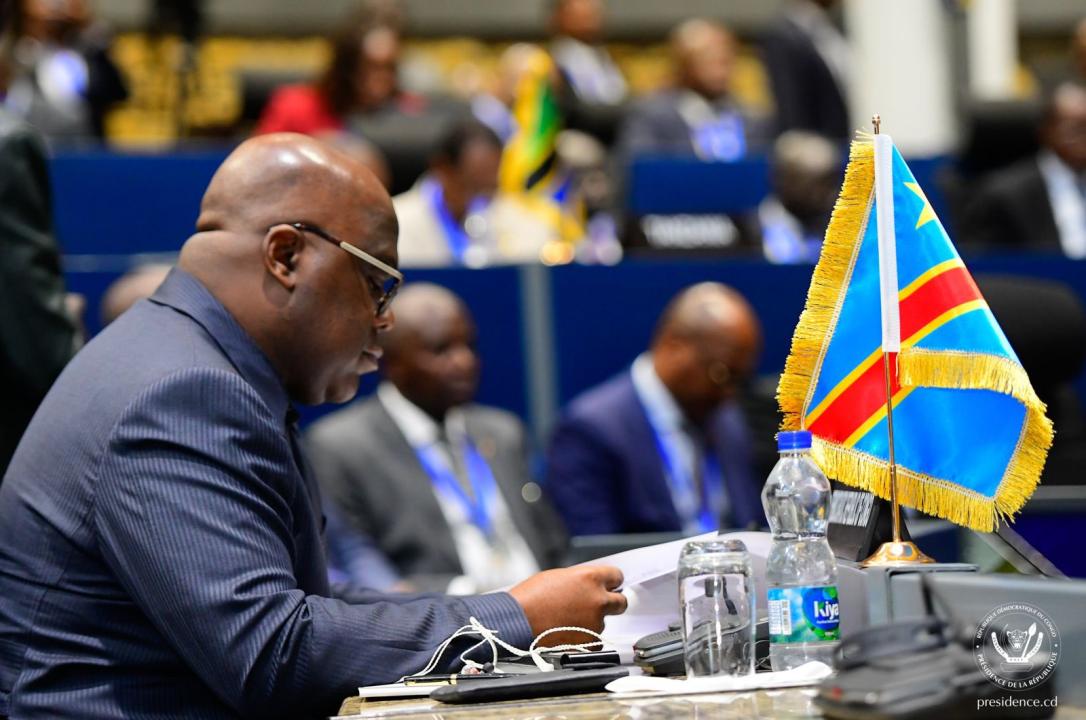 Le chef de l'état Félix Tshisekedi lors du mini- sommet en Ethiopie
