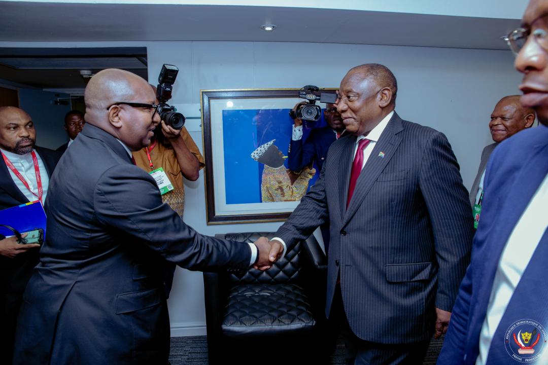 Le Premier Ministre Sama Lukonde et le président sud-africain Cyril Ramaphosa