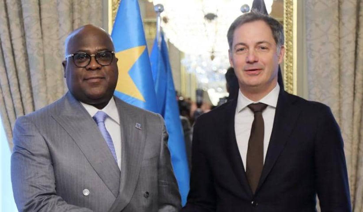 Le chef de l'État Félix Tshisekedi et le premier ministre belge Alexander De Croo.