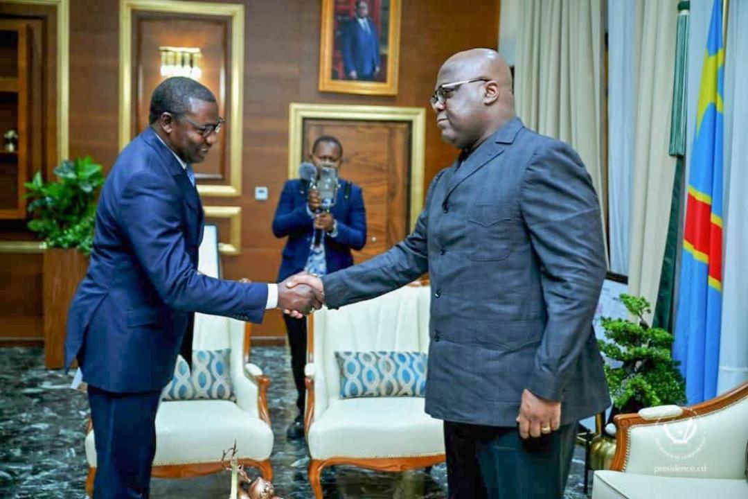 Le Président Félix Tshisekedi et le DG de l'APCSC, Freddy Yodi Shembo